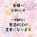 作品一時的な発送状況変更についてのお知らせ