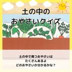 作品土の中のおやさいクイズ　さつまいも　かぶ　にんじん　大根　保育教材　食育