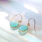 作品14KGF/ AQUA CHALCEDONY EARRINGS