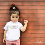 作品マニキュア柄　名前入りTシャツ　子供服　女の子　親子コーデ　リンクコーデ　プレゼント　ギフト　誕生日　記念日　名入れ　Tシャツ　水彩タッチ　手書き