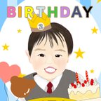 作品 似顔絵イラスト　A4サイズ　子供の似顔絵　誕生日　記念日　卒園　入園　キッズイラスト　