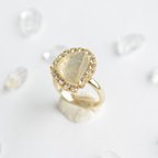 作品<1>*crystal stone ring*　水晶　透明　ビジュー　エレガント　リング