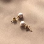 作品コットンパールピアス(6mm)