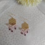 作品和柄 麻の葉 桜さくら ピアス