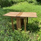 作品-good wood table(大)- キャンプ　折り畳みテーブル　アウトドア　屋外　テーブル　木製　ギア