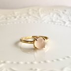 作品天然石 ピンクカルセドニーのリング　Minette☆ RING052  ❇︎  フリーサイズ 指輪　❇︎