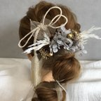 作品水引　ドライフラワー　ヘアアクセサリー