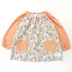 作品mihayami33様専用☆オレンジの花🌼の スモック（オレンジ×グレー） ♪半袖もできます（120サイズ）　女の子 