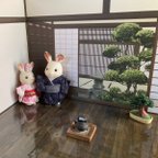 作品中庭のある和室の背景と床セット☆☆ドールハウス、アンティーク、ミニチュア、インテリアに(*^_^*)