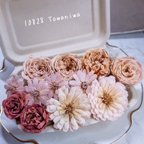 作品[送料無料]プリザの花箱✿Mellow Pink 花材セット 詰め合わせ プリザーブドフラワー ドライフラワー