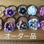 作品オーダー品【和風】ヘアゴム・花飾り2点×5セット