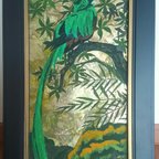 作品南方のファウナ連作「尾長鳥」４０９×２０４サイズ