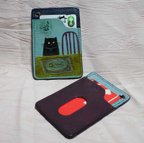 作品猫のデザイン　レザークラフト　テーブル猫 カード＆診察券ケースcatwalk oikawa