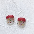 作品-shell Flower-赤　FootNailチップ