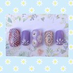 作品No6 モロッカンネイル/ お花ネイル/ パープルネイル/ purple nails