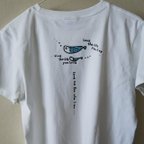 作品さかなプクプク  手描きTシャツ  L