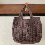 作品ハンドメイド　アラン模様のバック