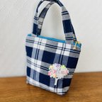 作品刺繍ﾂﾘｰ*ﾐﾆｻｲｽﾞﾌｧｽﾅｰﾎﾟｰﾁ*チェック柄＊407