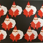 作品④折り紙　ハンドメイド　サンタクロース　クリスマス　冬　イベント　壁面飾り