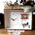 作品New✨心穏やかにさせてくれる☕置き時計🕰️　インテリア雑貨・カフェ・スワッグ・大切な時間・木箱・木製・プレゼント・木の実・置時計・お家時間・サプライズ・記念日