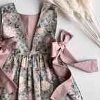 作品【 1歳〜7歳まで着れるドレス 】side ribbon dress (pink)/ one size