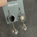 作品O-015  flower white ver 【シルバーアクセサリー 大ぶりアクセサリー】