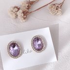 作品【イヤリング】-clear prune- キャンディビジューピアス 