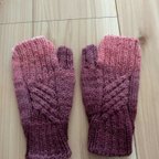 作品♡再販‼可愛いピンクの指なしグラデーション手袋♡①