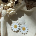 作品刺繍お花ヘアゴム　2個セット　イエロー　🌼