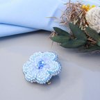 作品【花】ビーズ刺繍ポニーフック