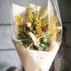 作品2way！ドライフラワーミモザとユーカリの bouquet & swag