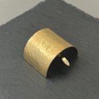 作品真鍮製 シンプルな槌目のポニーフック 長方形 ヘアフック ヘアカフス ヘアカフ ゴールド