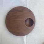 作品ディップ　小皿　木製皿　ウォールナット