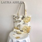 作品LAURA ASHLEY A4トートバッグ・ポーチ・ペンケース3点セット ハイドランジア カモミールイエロー