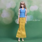 作品msdr-24-178  黄色いロング丈 タイトスカートとブルータンクトップ（momoko/ジェニー/MISAKIなど1/6人形用）