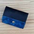 作品『新作』［革の水彩画：蒼翠/BLK］Coin Case