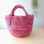 作品【１点物】ピンク系の毛糸バッグ