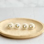 作品ホワイトビジュー💎ピアス