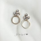 作品Leaf bijou triple hoop pierce/earring 【SWAROVSKI】