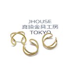 作品【受注販売品】10個 / 大ぶりラウンドイヤーカフ 生真鍮 jec50