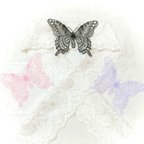 作品てふてふ半衿 衣紋に蝶々がとまる半襟 