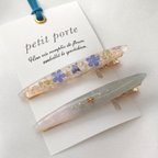 作品2本セット＊お花とカラーデザインのヘアクリップ お得なセット blue