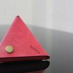 作品三角形のコインケース　-red-