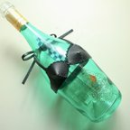 作品ボトル ランジェリー ブラック 黒レース 本革 瓶飾り ワイン や 日本酒  ペットボトル 面白 景品 お酒のプレゼントに ジョークグッズ
