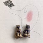 作品【1コずつ販売】JIRI＊IVANA#czech beads#チェコビーズ　egyptian cat24✖️14㍉　eggplant/bronze