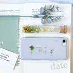 作品note clover  植物標本 のような 押し花 スマホケース iPhone *。 date