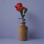 作品一輪挿し　花瓶　木製花瓶　ナラの木