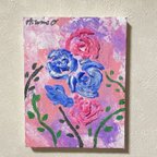 作品絵画原画　アート　現代アート　キャンバス　静物画　花　薔薇　バラ