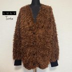 作品♛1点もの♛ ツイストヴィンテージファー カーディガン【CAMEL BROWN】