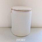 作品韓国ヌビ ミルク缶カバー ivory×ivory